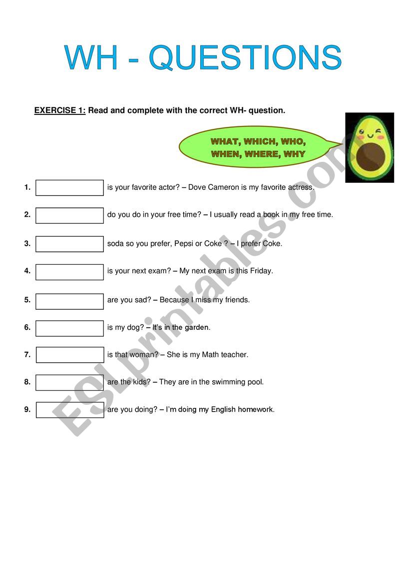 Wh - Questions worksheet