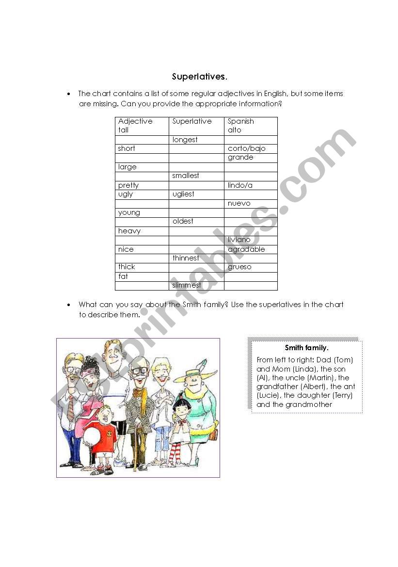 Superlatives worksheet