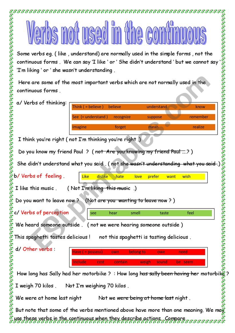 verbs-not-used-in-the-continuous-esl-worksheet-by-monomono