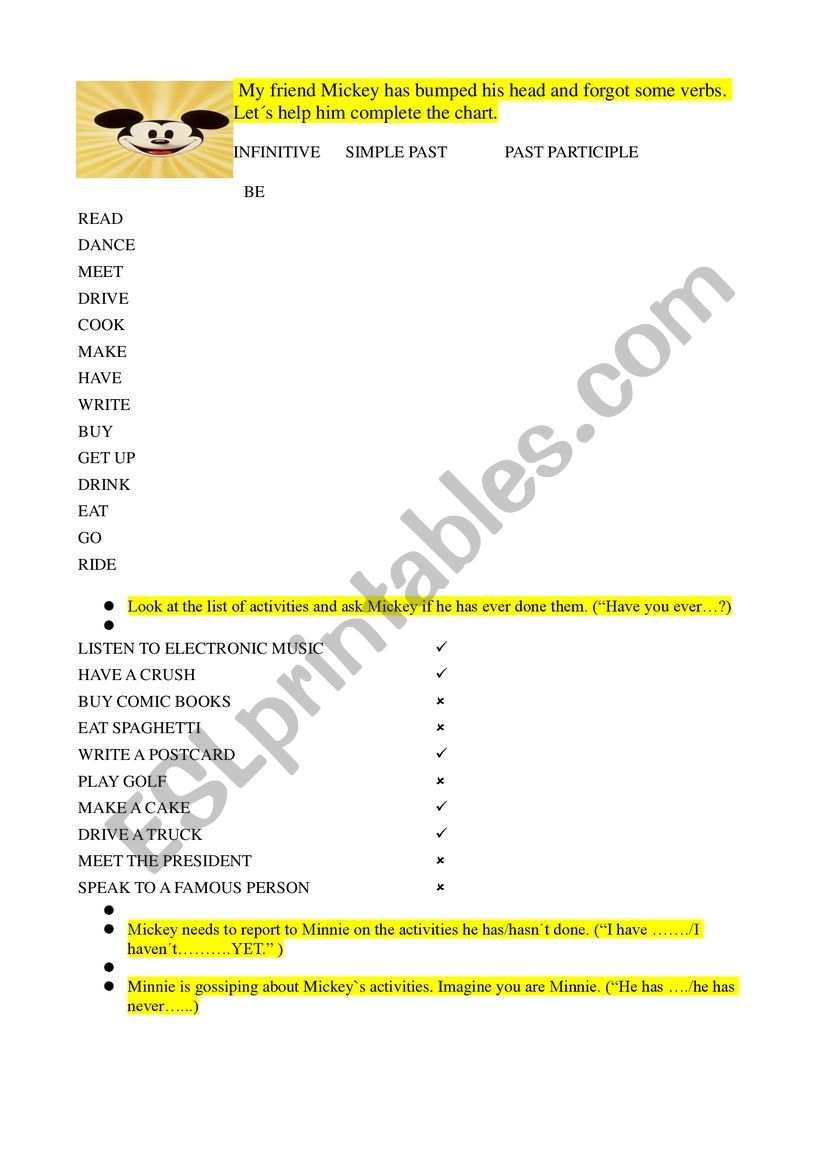 Present Perfect worksheet