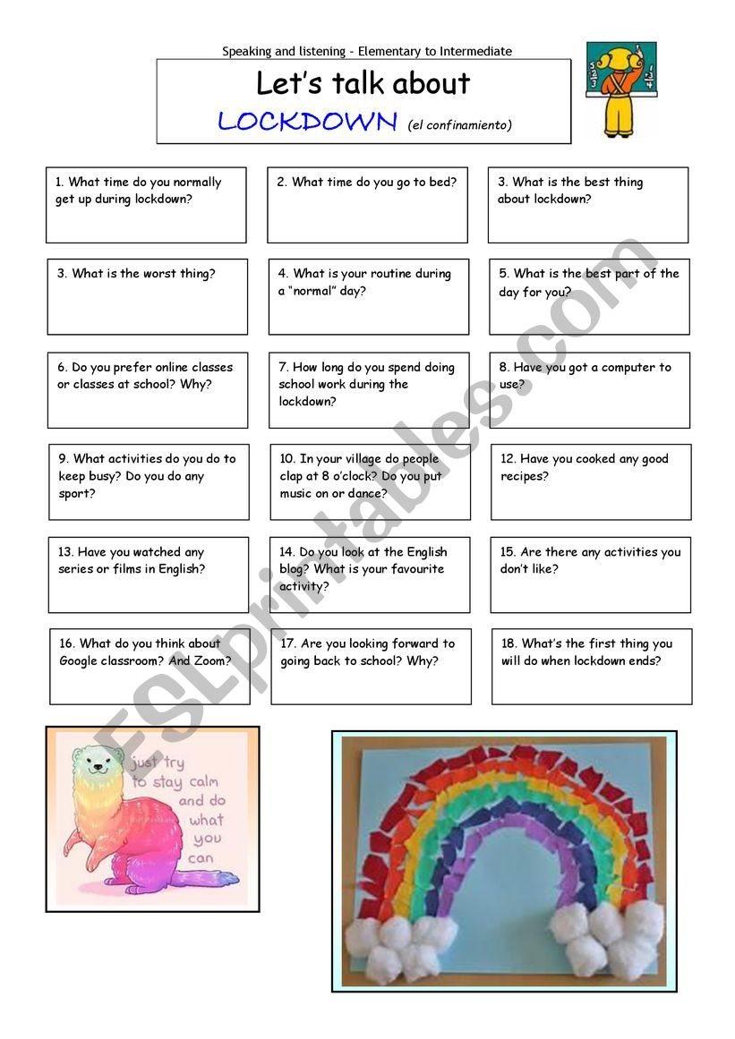 Let�s talk about lockdown worksheet