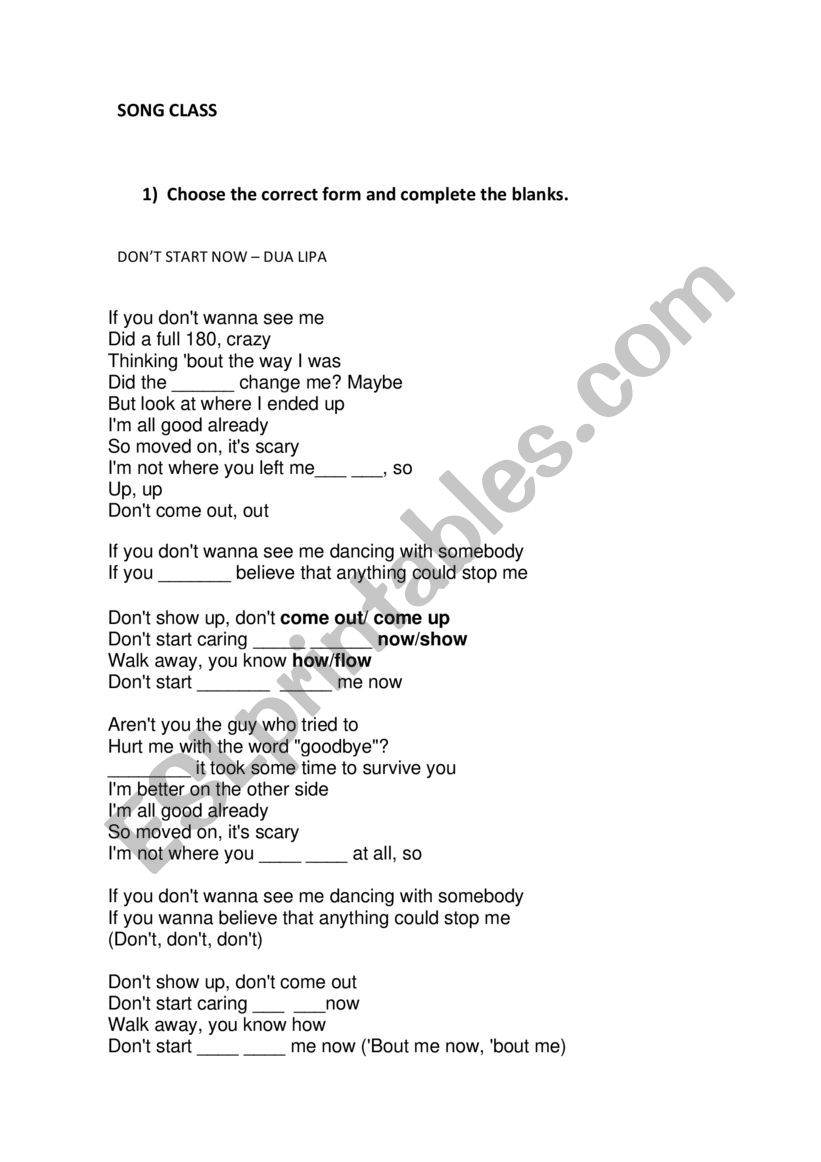 Son Class - Don�t Start Now by Dua Lipa