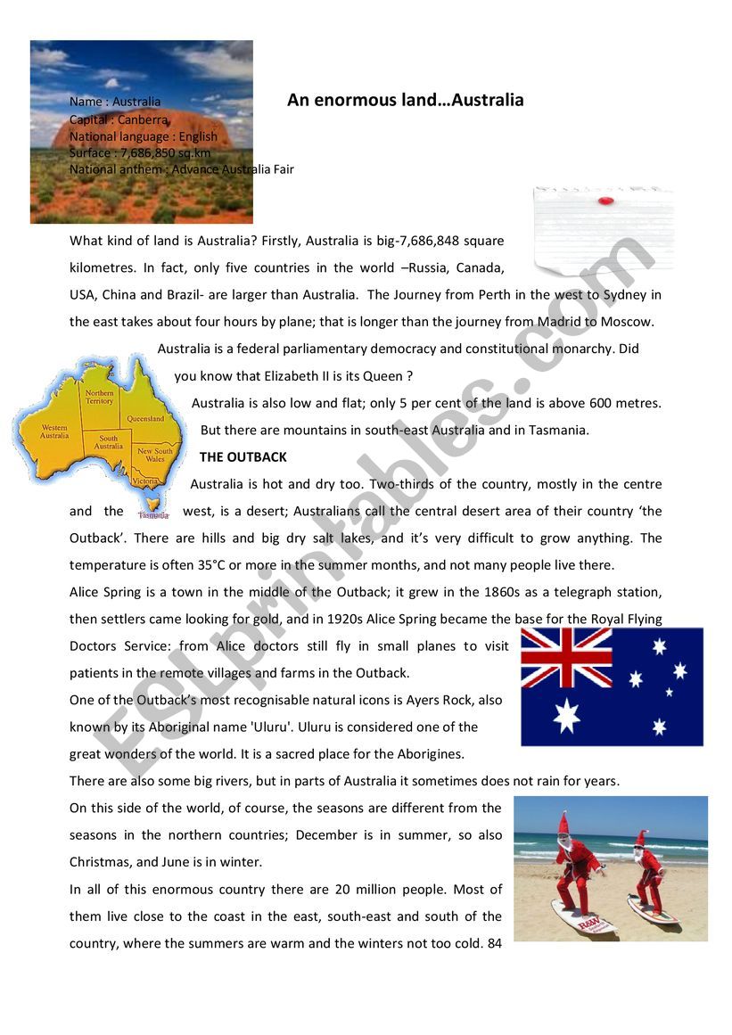 Australia  worksheet