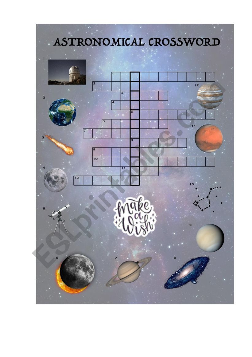 Astronomical Crossword worksheet