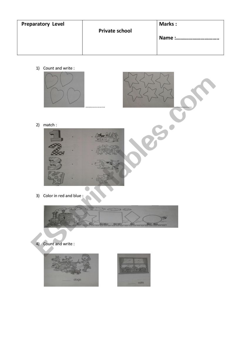numbers quiz worksheet