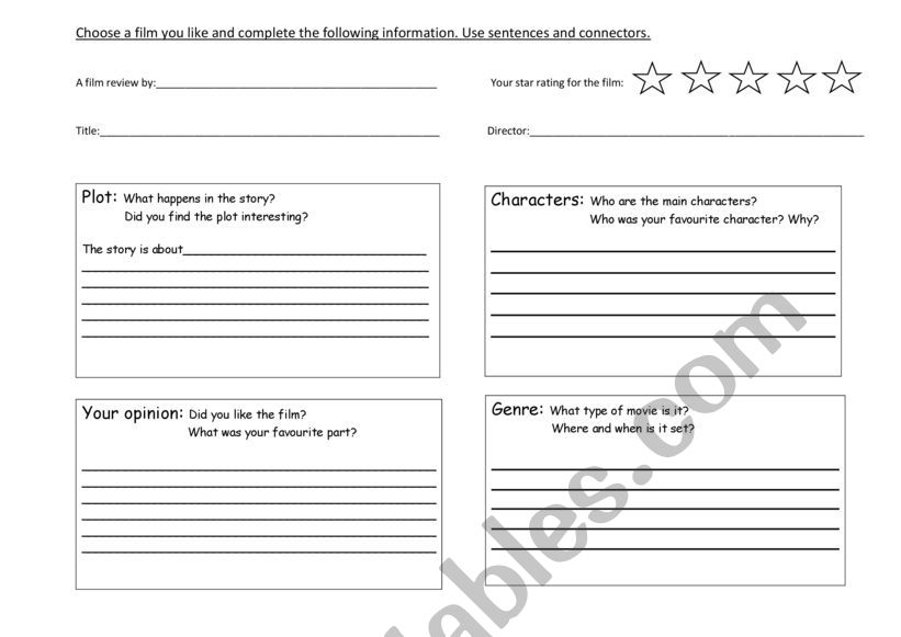 Film review worksheet