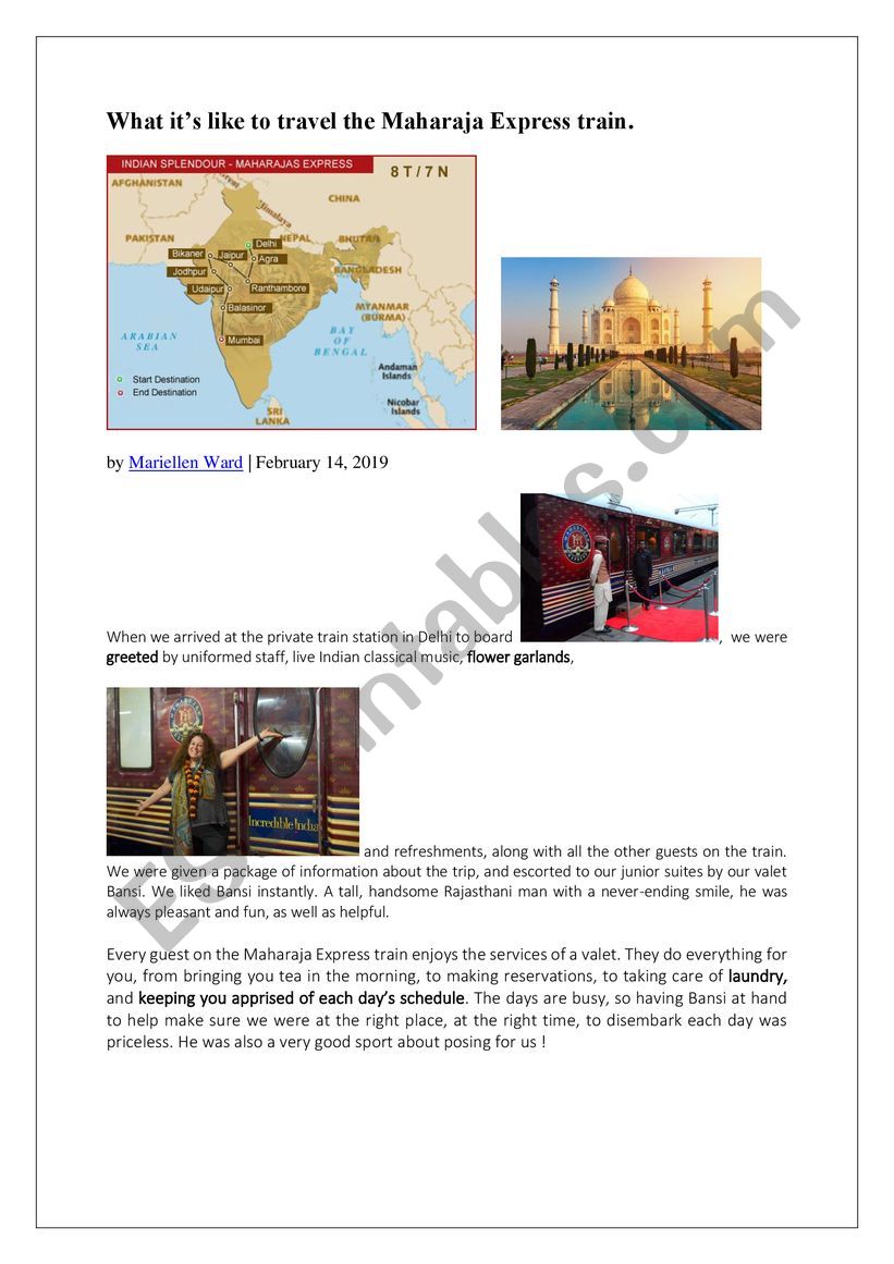 Travelling aboard the MaharajasÃ¯Â¿Â½ Express in India