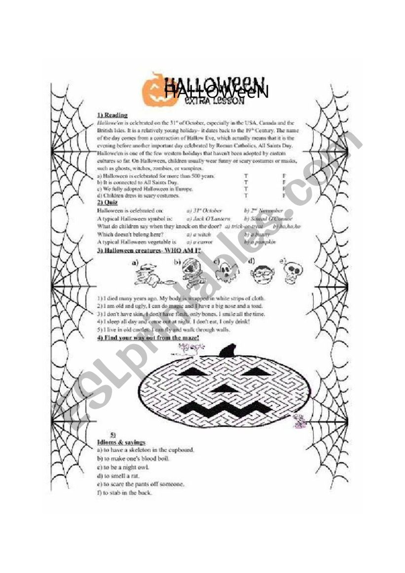 halloween 1 worksheet