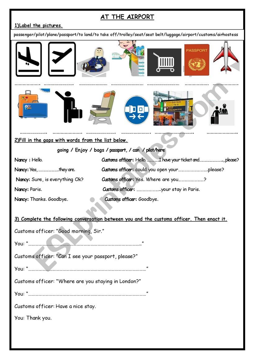 travel vocabulary worksheet