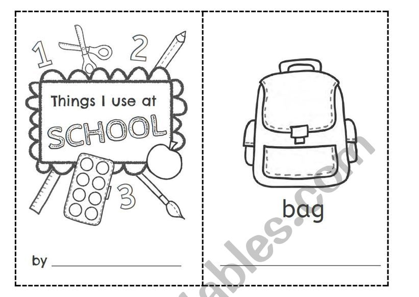 School objects worksheet