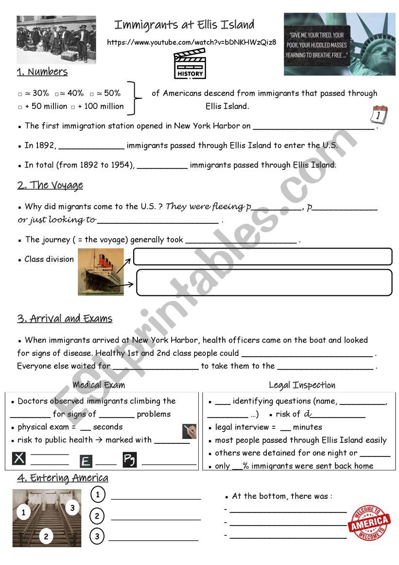 Ellis Island Video / Listening comprehension 