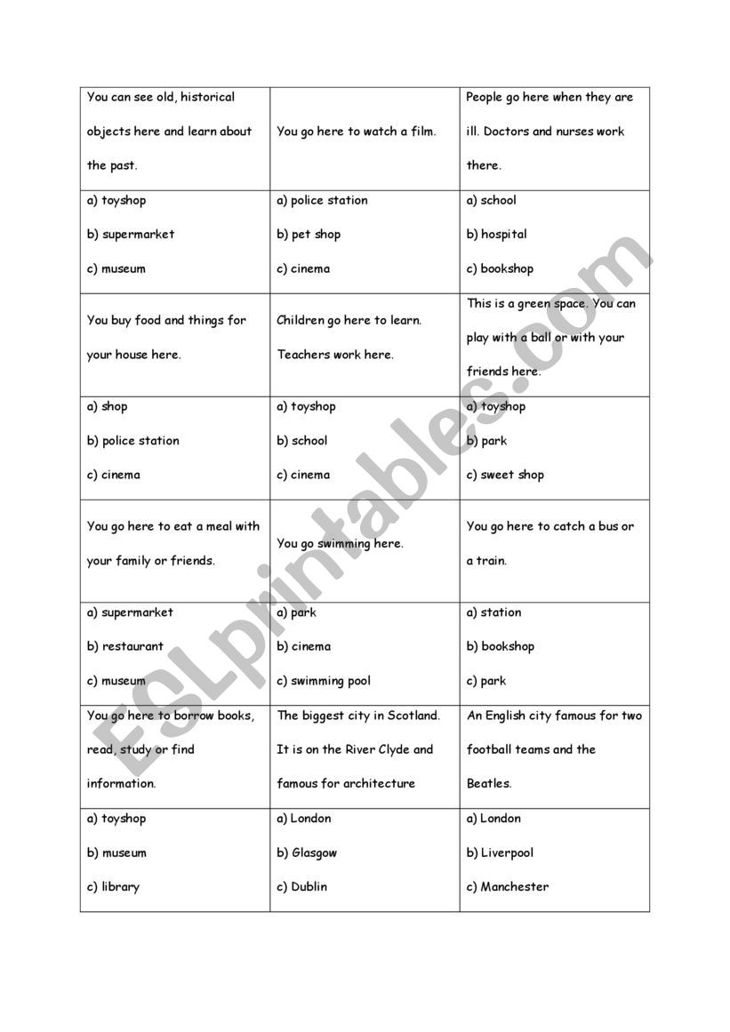 QUIZ QUIZ TRADE CITY worksheet