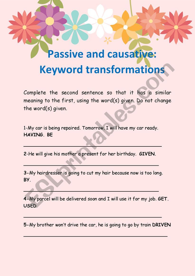 Passive and causative: keyword transformations