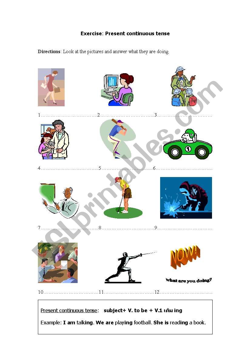 What are they doing? worksheet