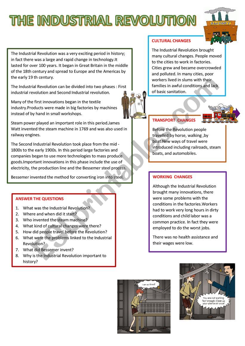 THE INDUSTRIAL REVOLUTION worksheet