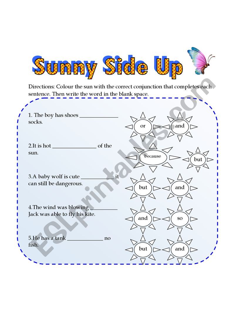 Conjunctions worksheet