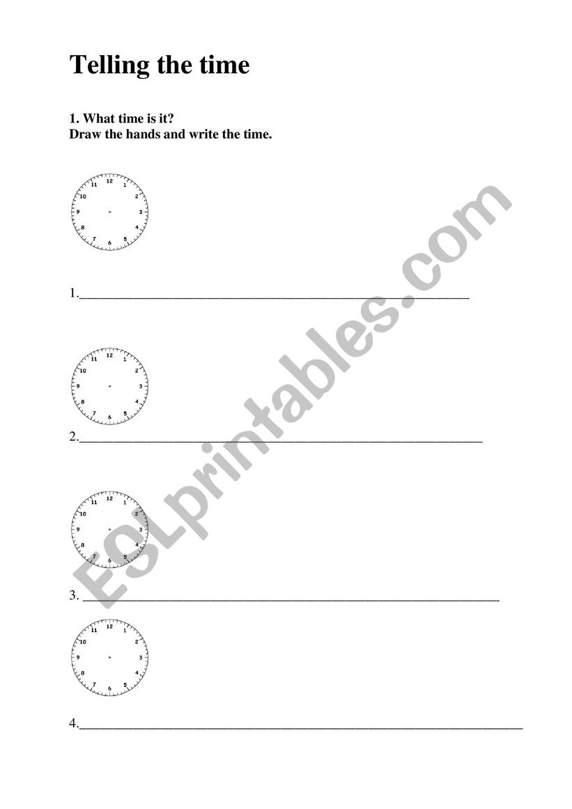 Telling the time worksheet