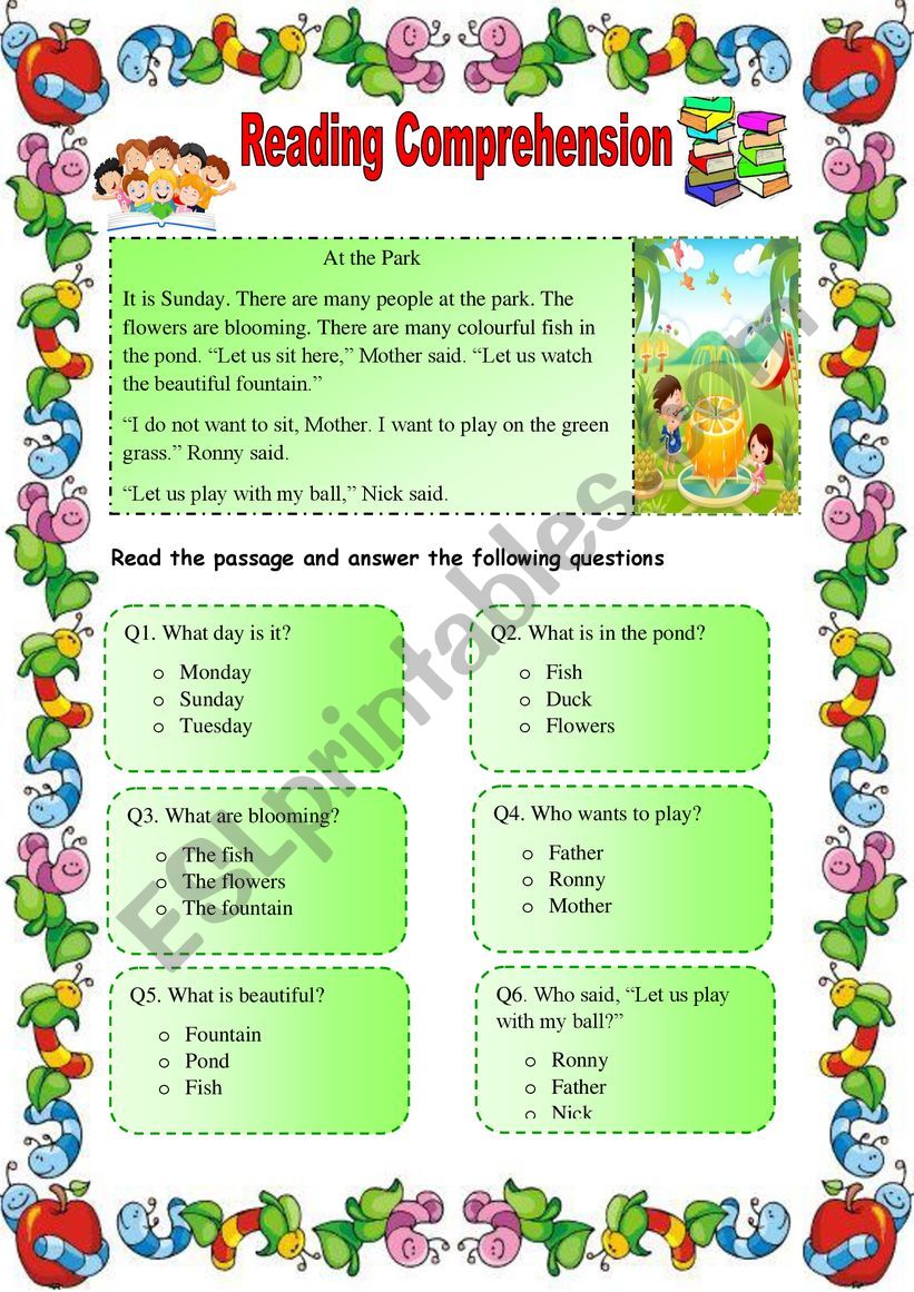 Reading Comprehension worksheet