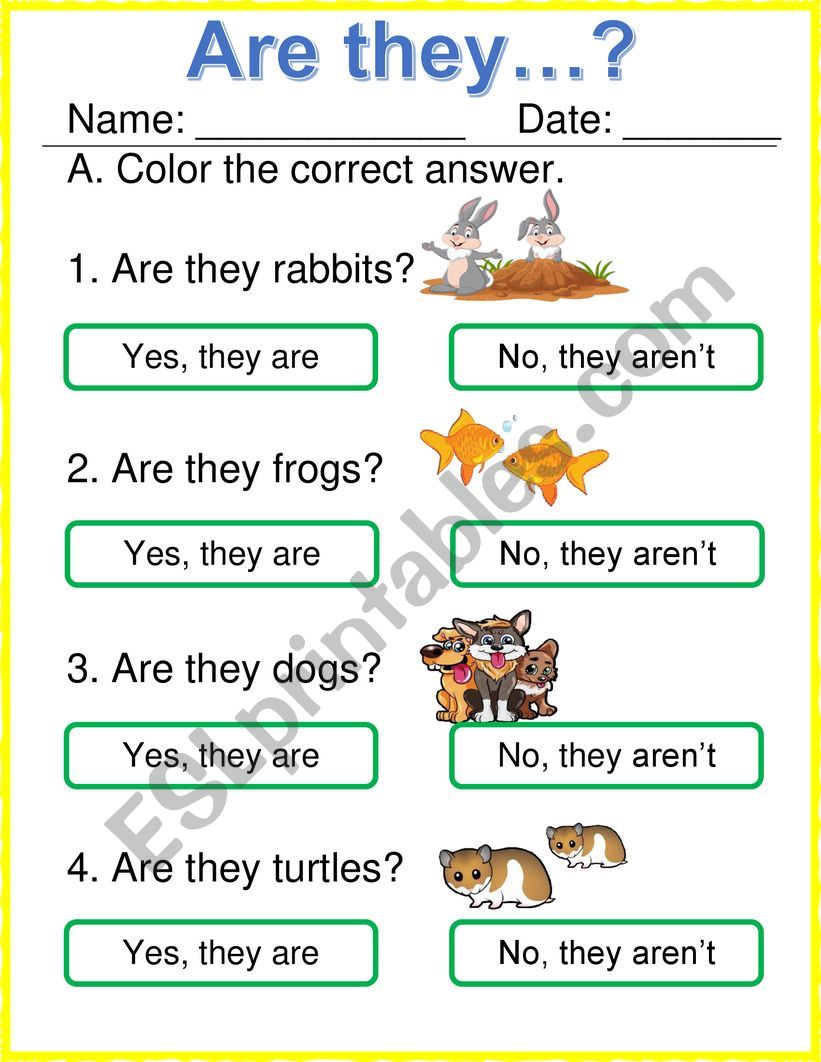 ARE THEY DOGS? worksheet