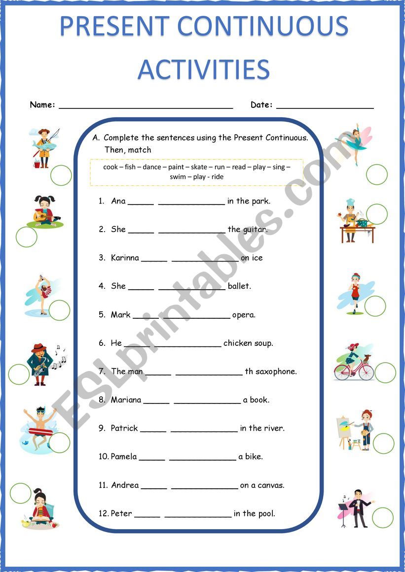 PRESENT CONTINUOUS worksheet