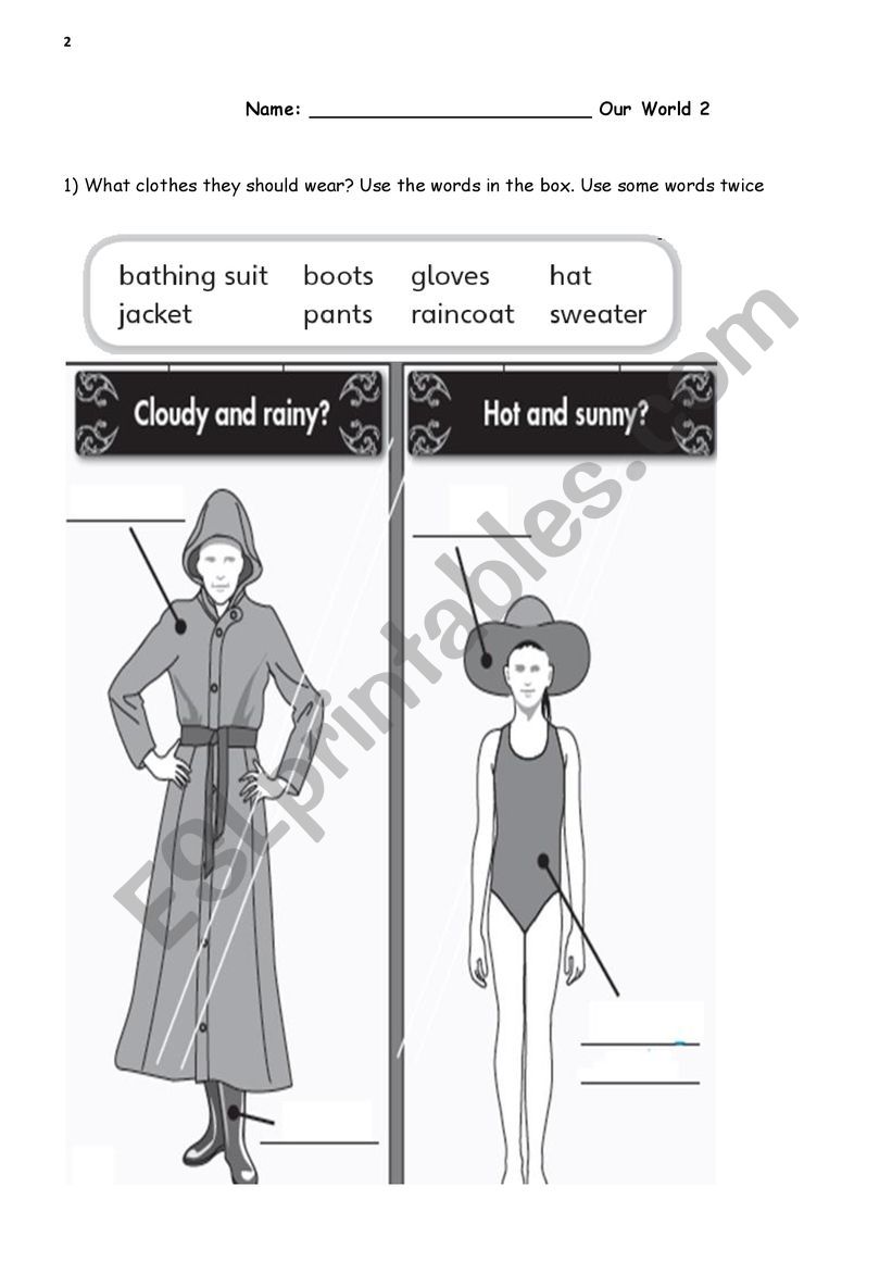 Weather vocabulary worksheet