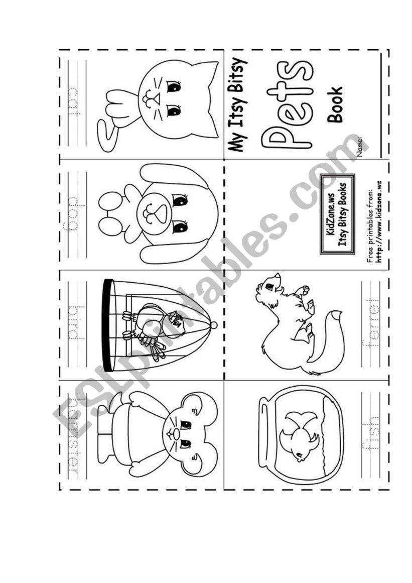 Pets minibook worksheet