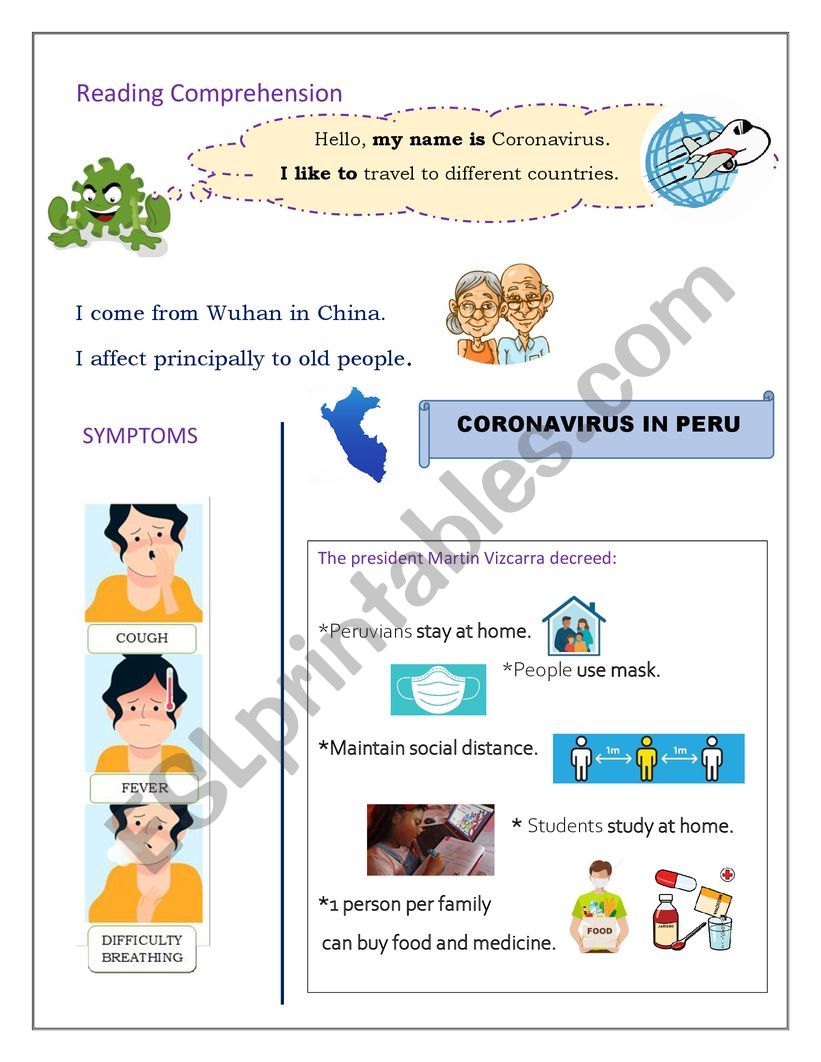 Coronavirus  worksheet