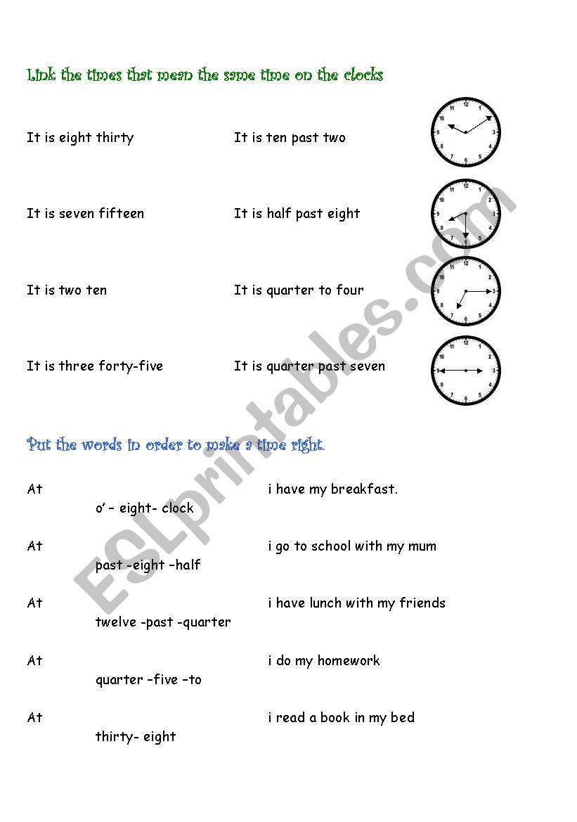 Time worksheet