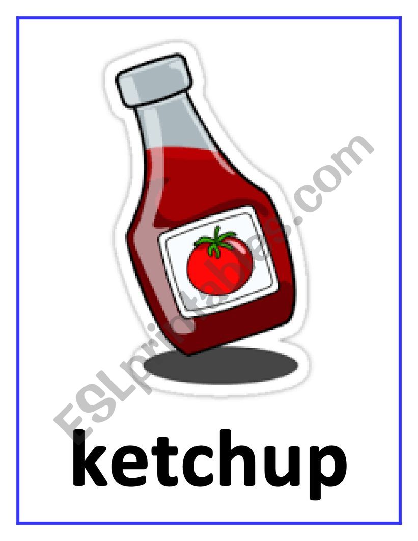 condiments worksheet