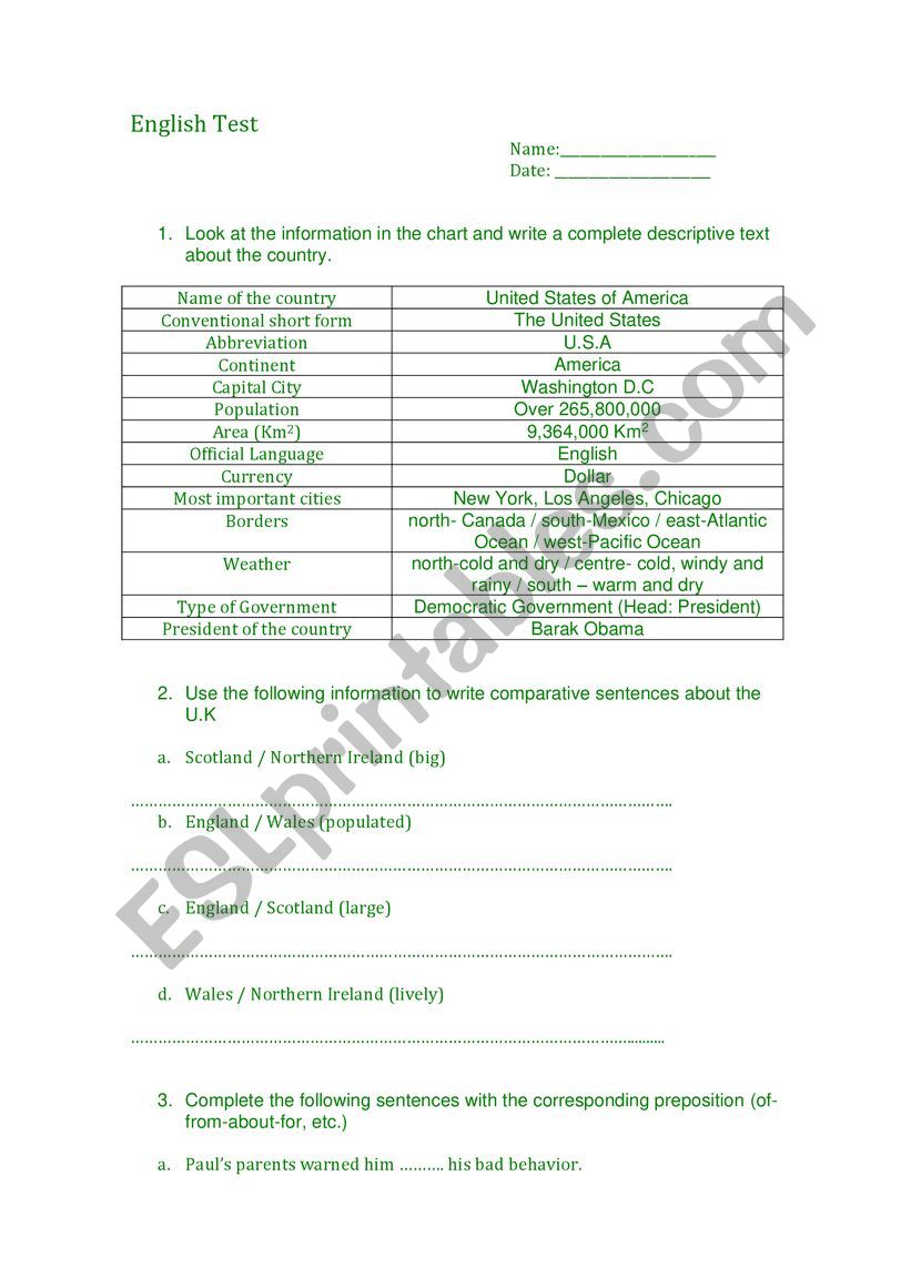 Test worksheet