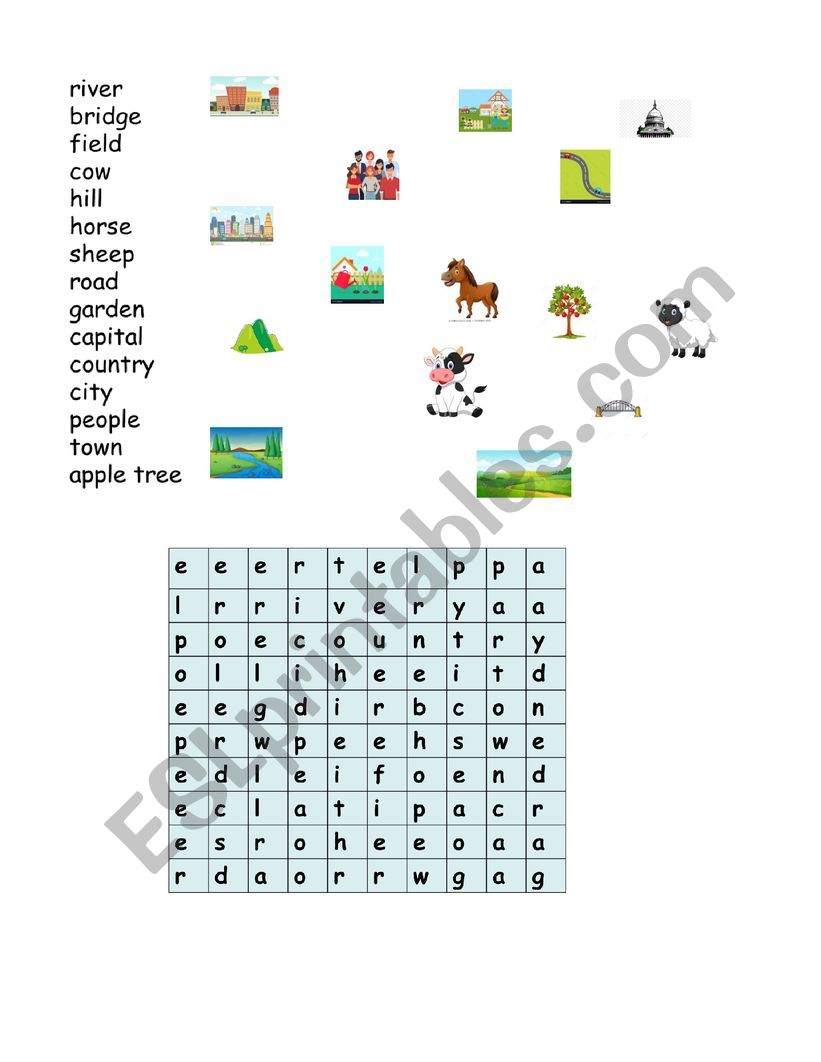 Country and City Puzzle and Matching