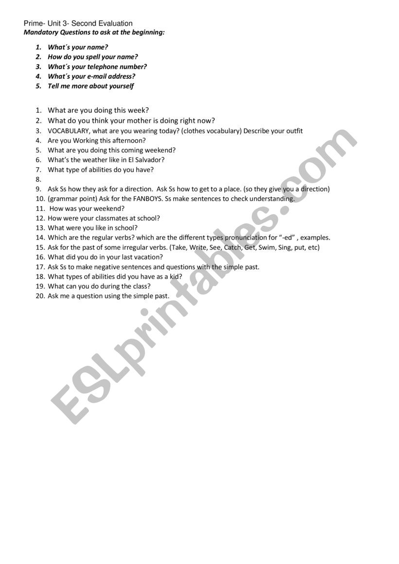 Preguntas basicas worksheet