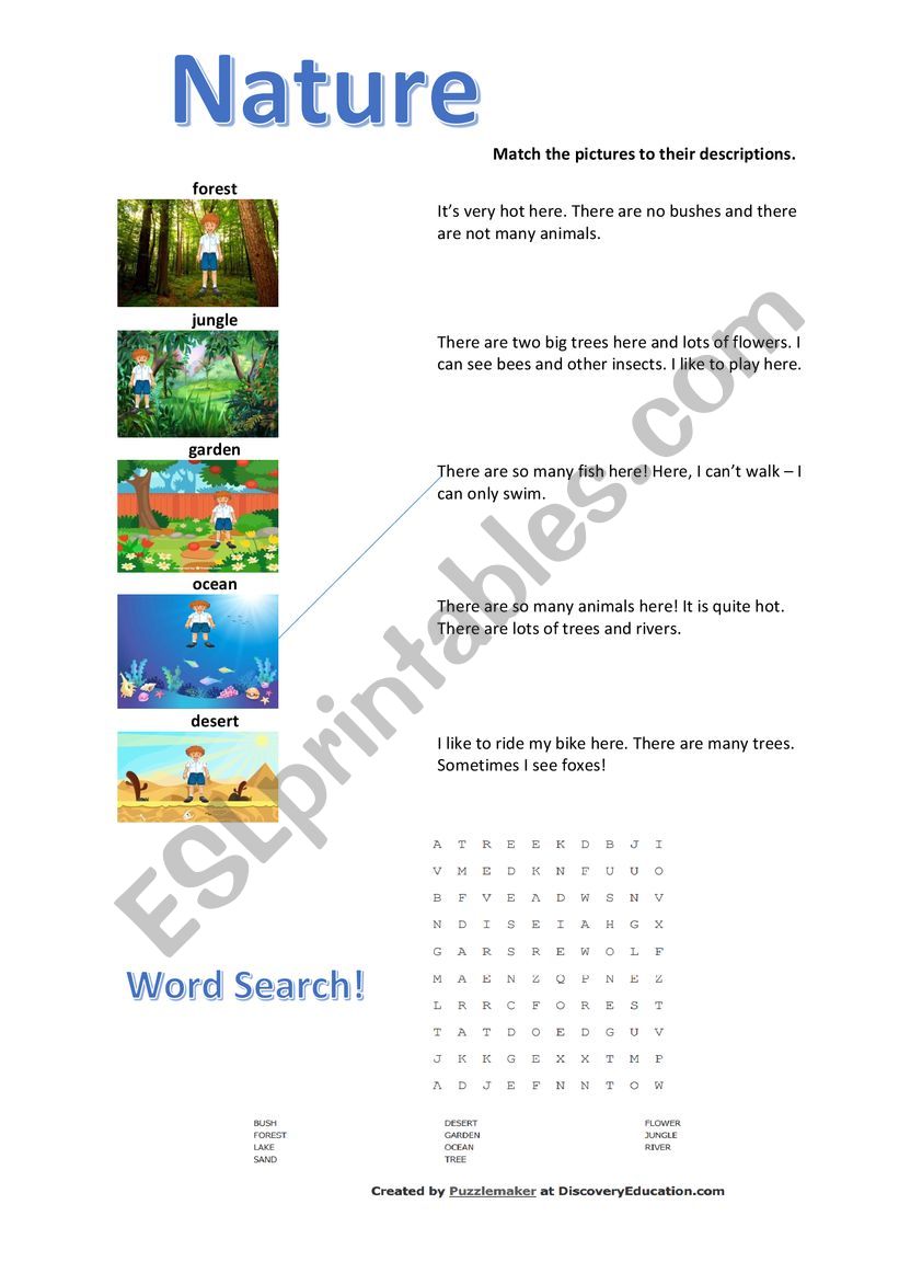 Nature worksheet