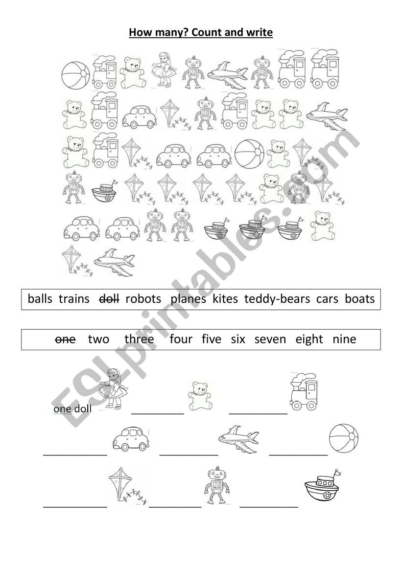 How many toys? worksheet
