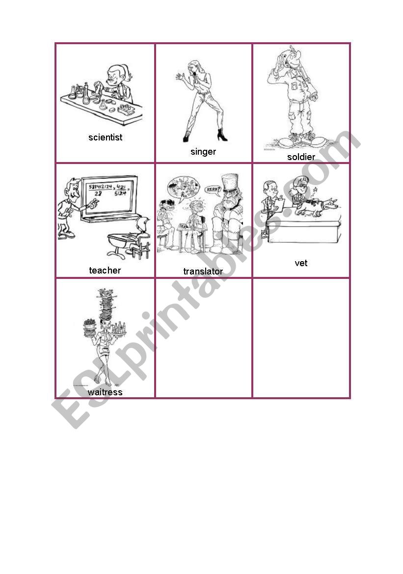 Jobs flashcards 4 worksheet