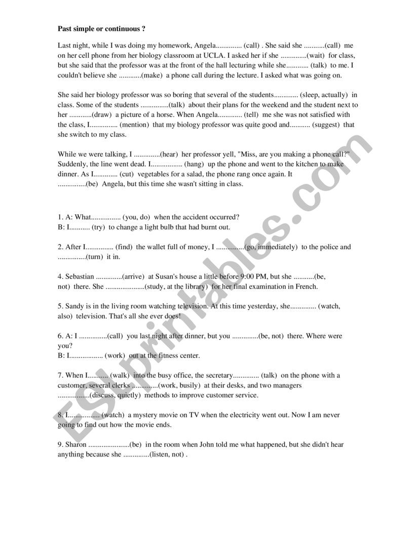 Simple present drills worksheet