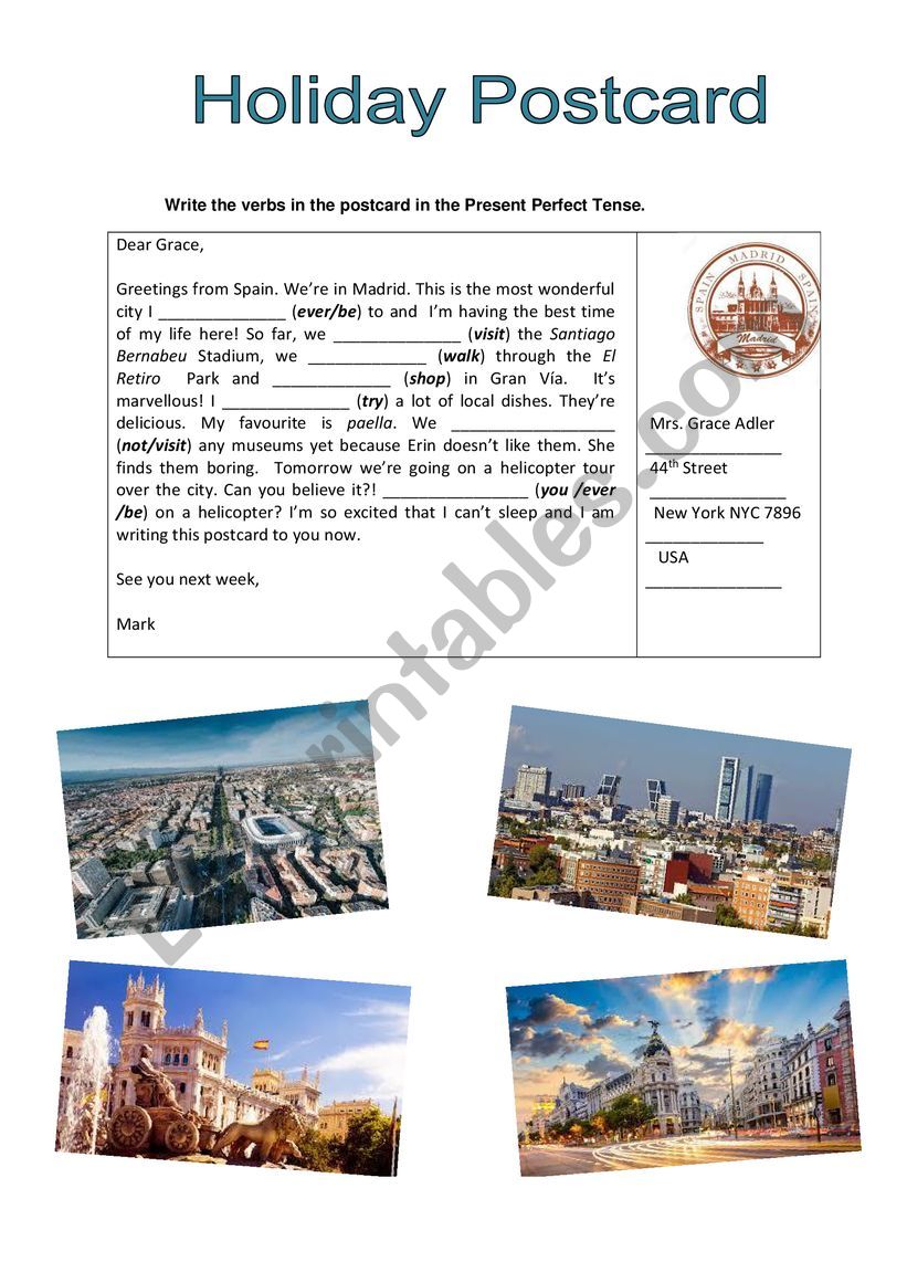 Present Perfect worksheet
