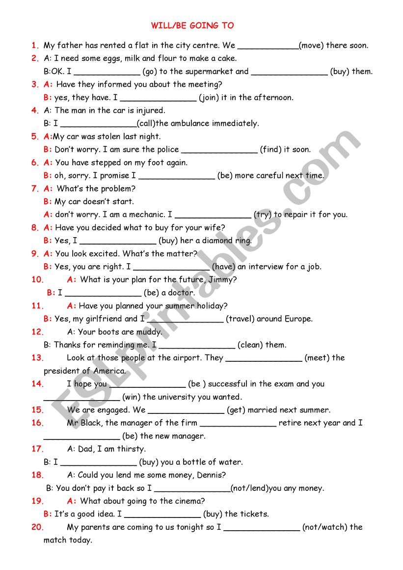 Future Tense worksheet