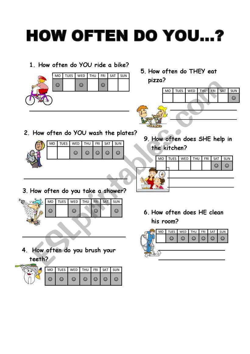 HOW OFTEN DO YOU...? worksheet