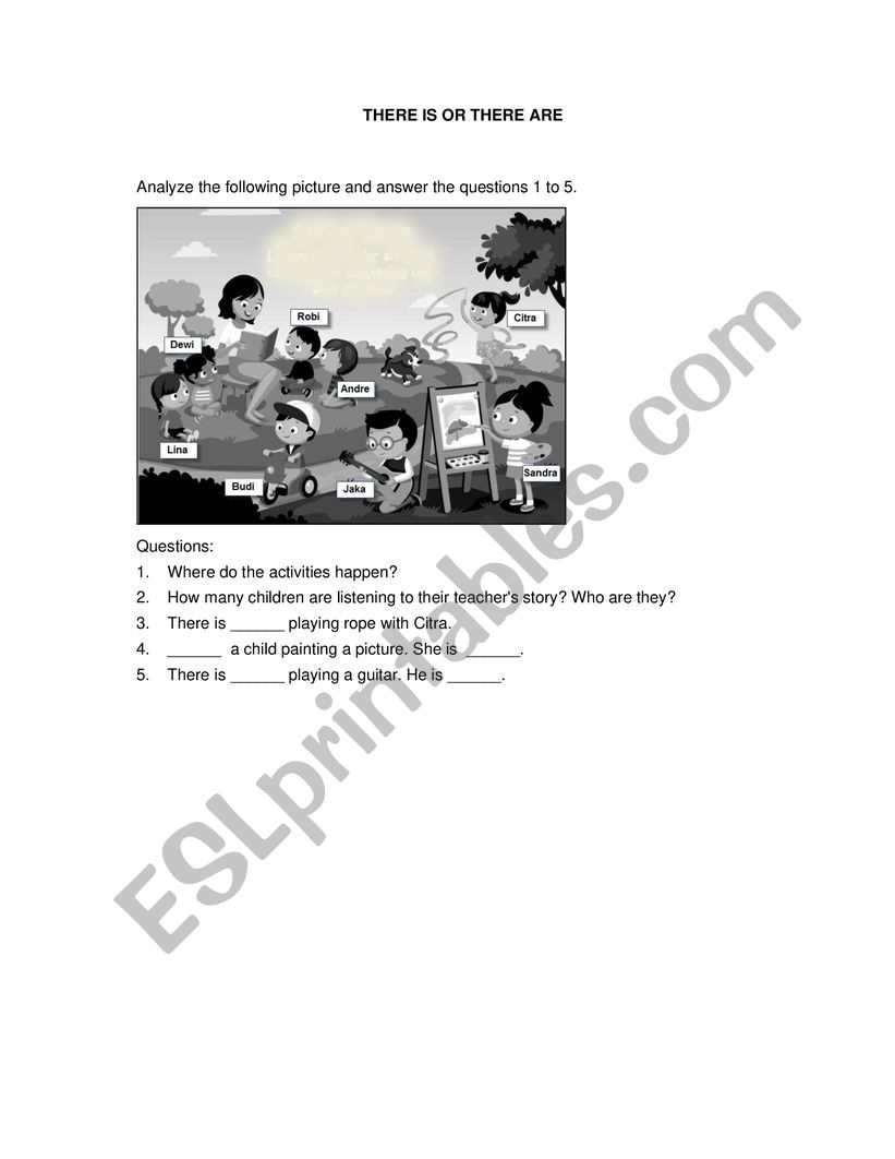There is or There are worksheet