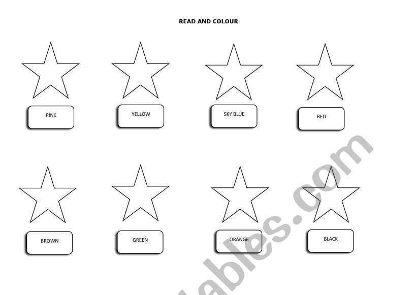 COLOURS worksheet