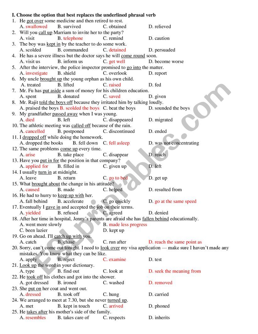 Blundering synonyms that belongs to phrasal verbs