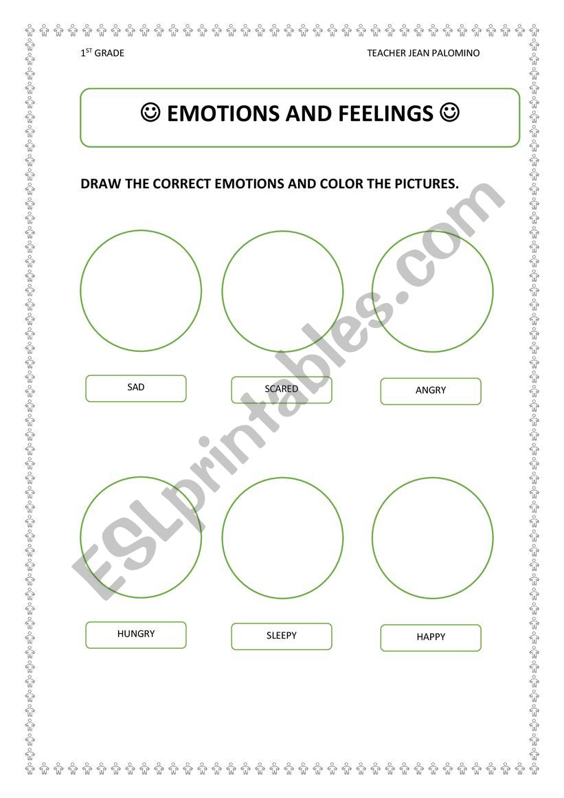 FEELINGS AND EMOTIOS worksheet