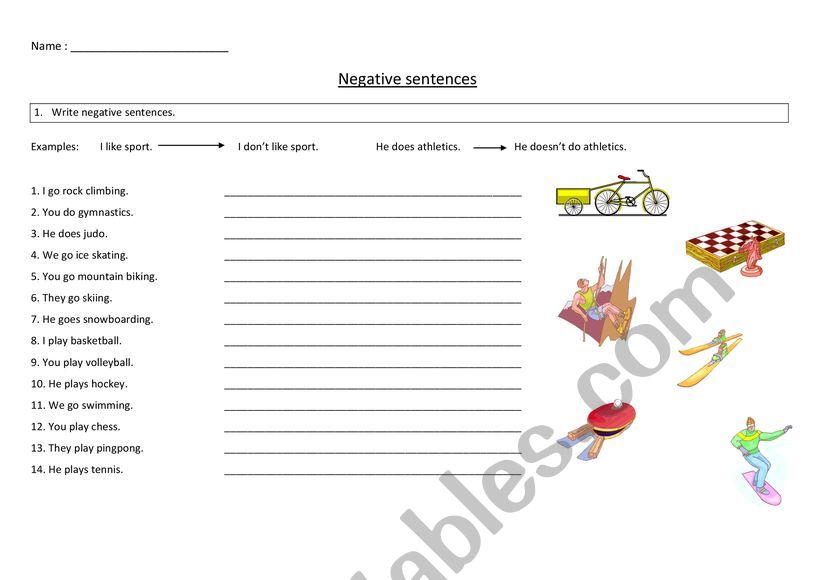 negative-sentences-esl-worksheet-by-chris831