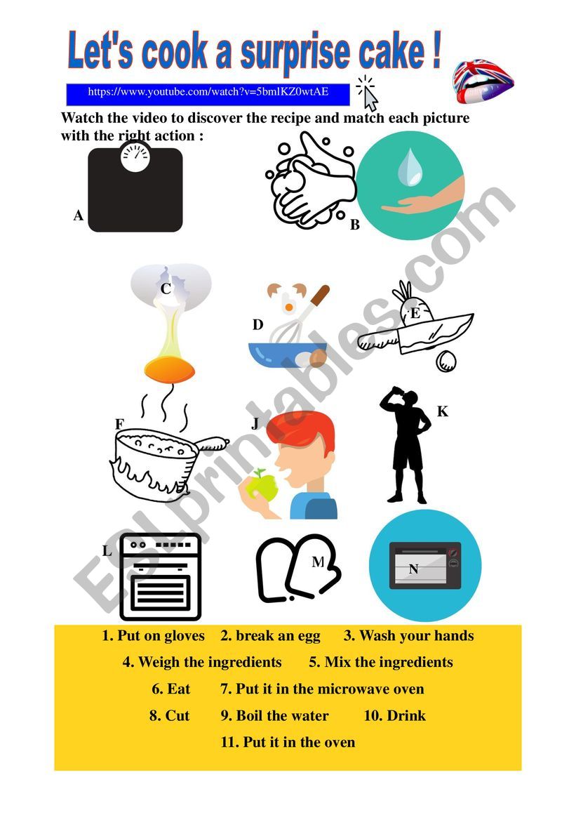 VOCABULARY: Cook a surprise cake!