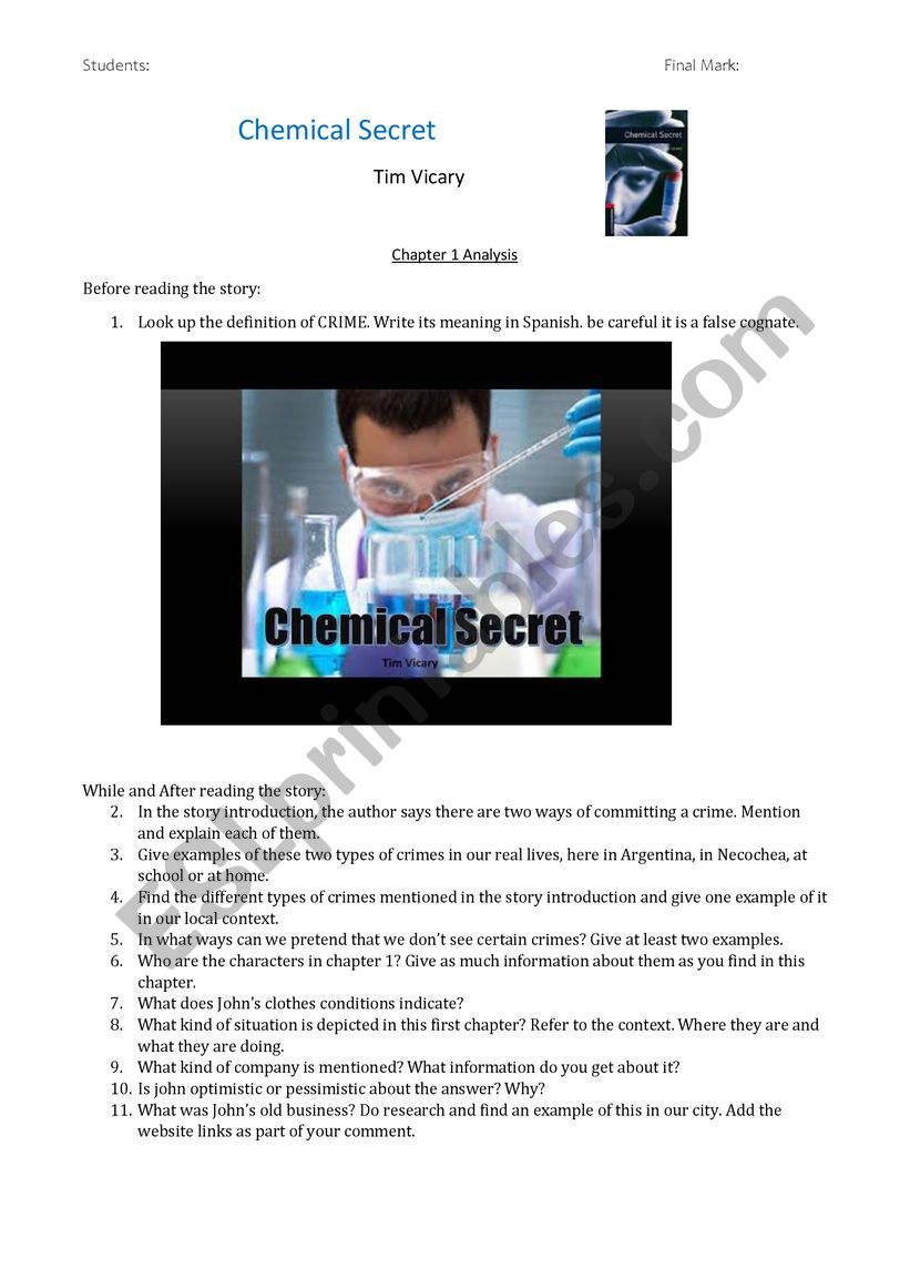 Chemical Secret -chapter 1 (Tim Vicary)