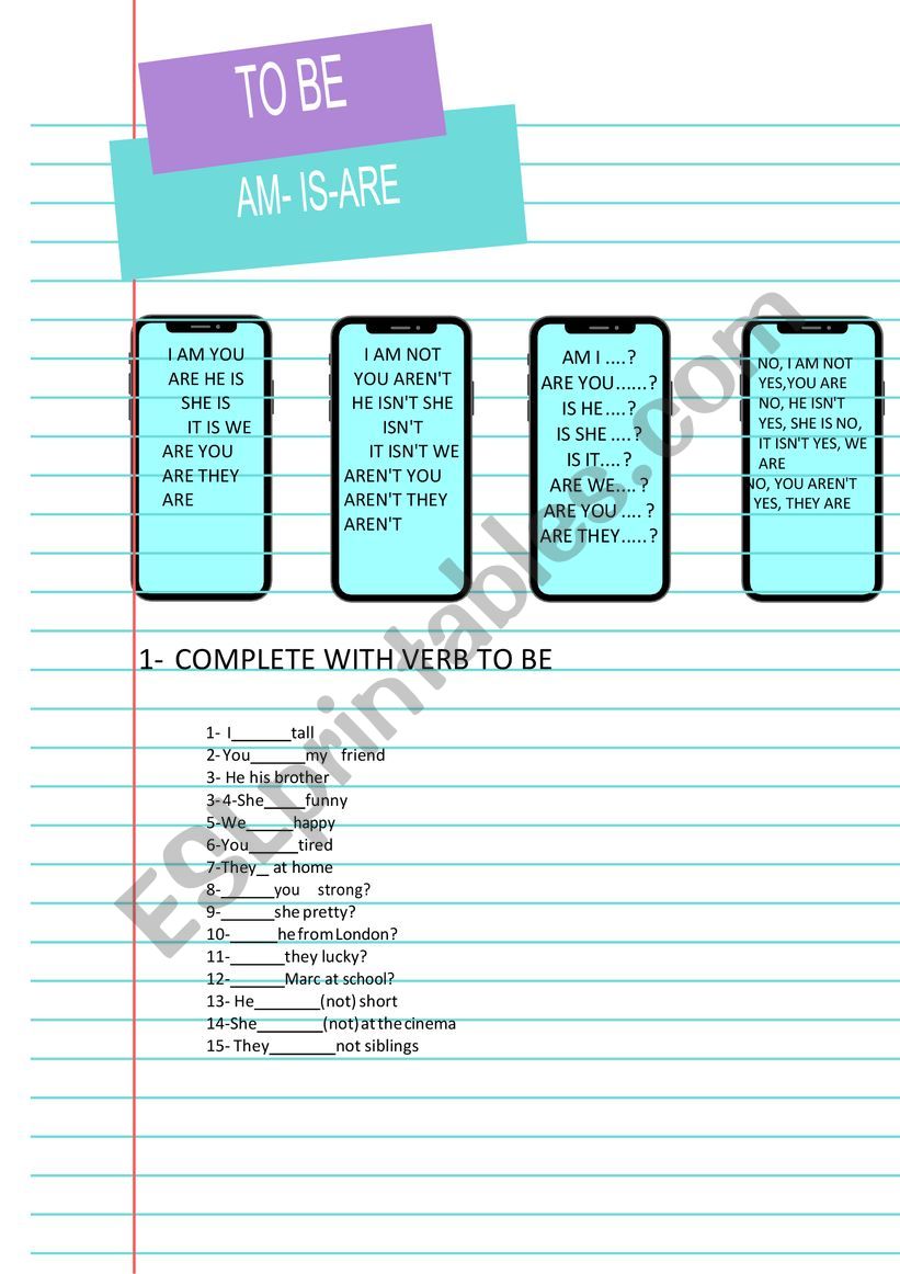 To be for children worksheet