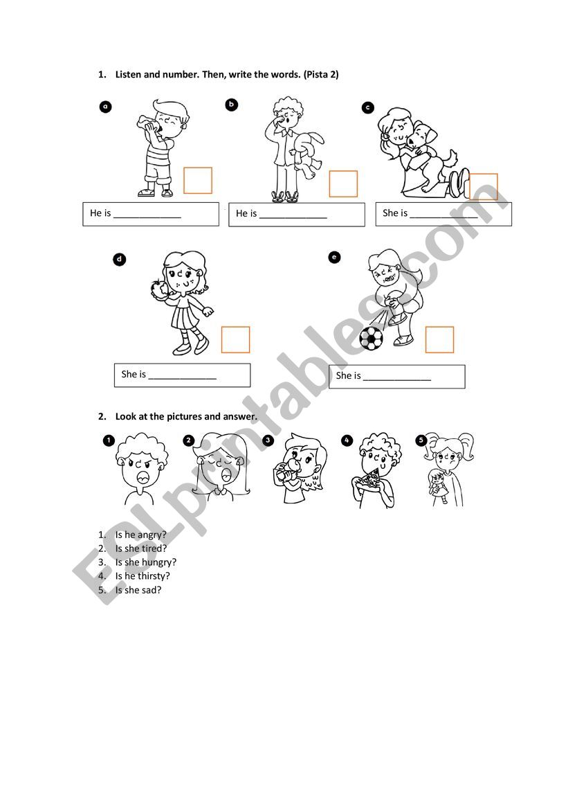 Feelings worksheet