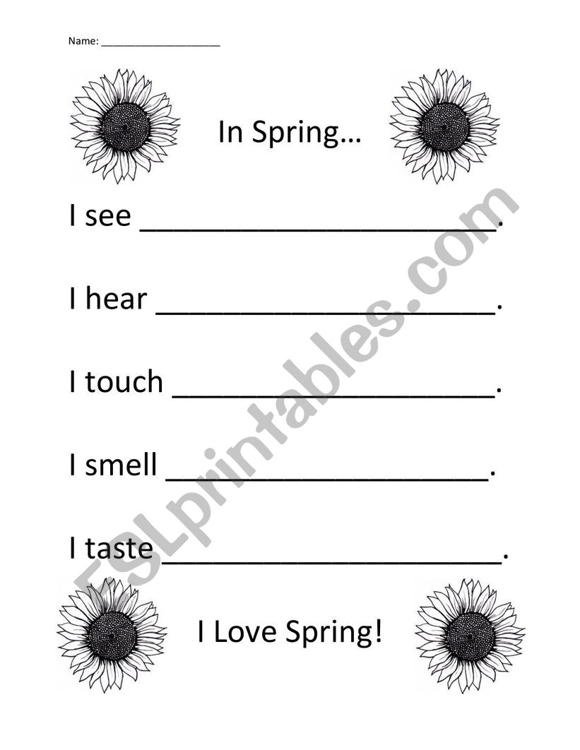 Spring Poem worksheet