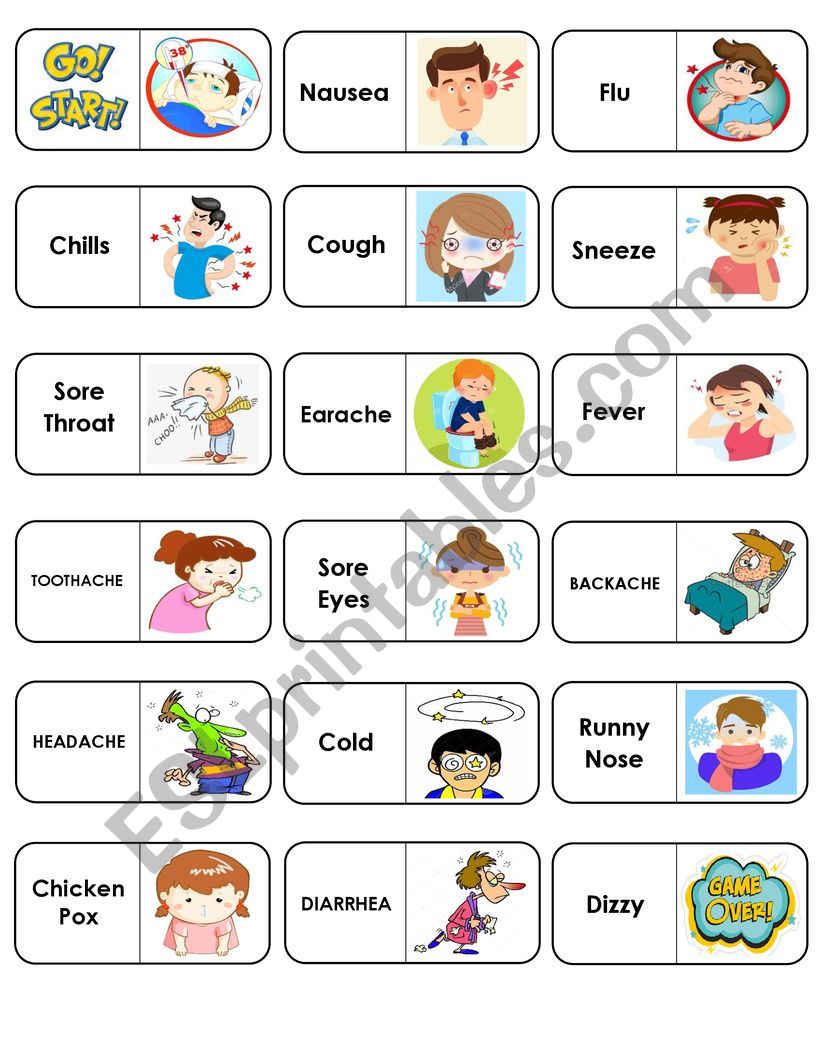 domino diseases and symptoms worksheet